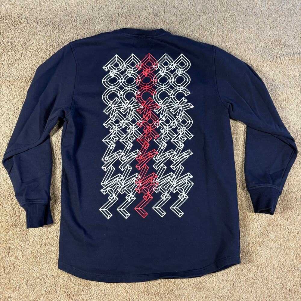 Rock Revival Men's Large Black Red White Crew‎ Neck Sweater Sweatshirt